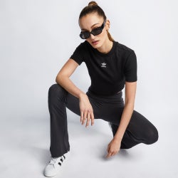 Women Sweatshirts - adidas Tref Crop Tee - Black-White
