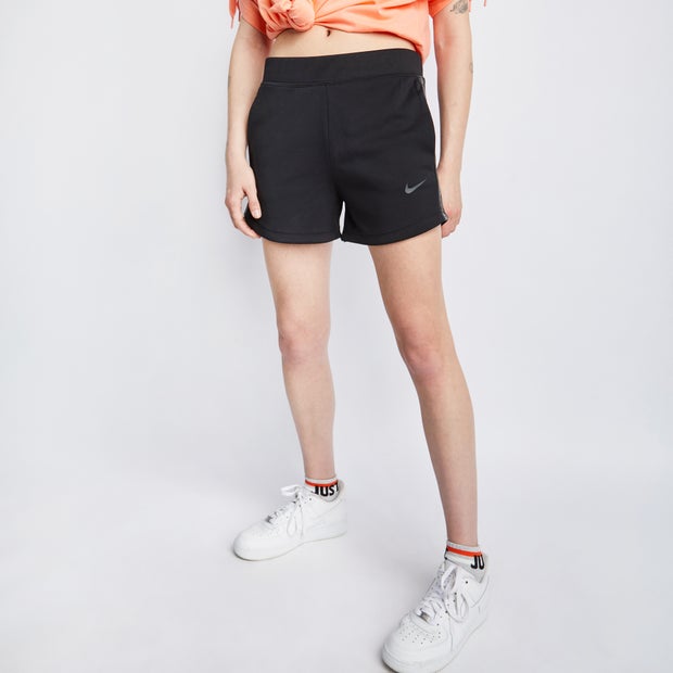 Nike Sportswear Tape Short - Dames Korte Broeken - Black - Katoen Fleece - Maat XS - Foot Locker