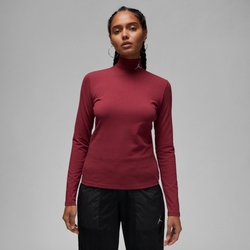 Femme T-Shirts - Jordan Flight Essentials Longsleeve - Cherrywood Red-Mineral Clay-C