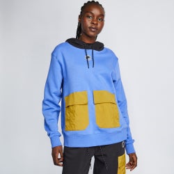 Femme Hoodies - Nike Essentials - Medium Blue-Black-Golden Moss