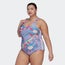 adidas Positivisea 3-Stripes Graphic Swimsuit + - Femme Maillots de bain Light Purple-White