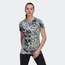 adidas Fast Allover Print Running - Damen T-Shirts Linen Green-Carbon