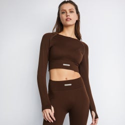Women T-Shirts - Peach Fit Sophia Seamless - Chocolate-Chocolate