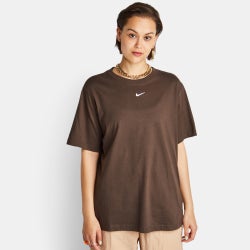 Dames T-Shirts - Nike Essentials - Baroque Brown-White