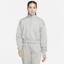 Dames Track Tops - Nike Phoenix - Dk Grey Heather-Sail