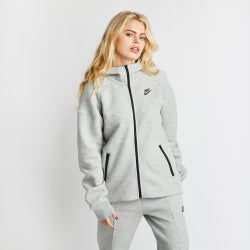 Women Hoodies - Nike Tech Fleece Oversized Full-Zip Hoodie - Dark Grey Heather