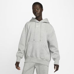 Damen Hoodies - Nike Sportswear Phoenix Oversized - Dark Grey Heather-Sail