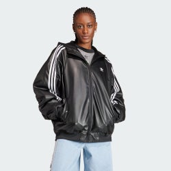 Donna Jackets - adidas Adilenium Oversized Faux Leather - Black-Black