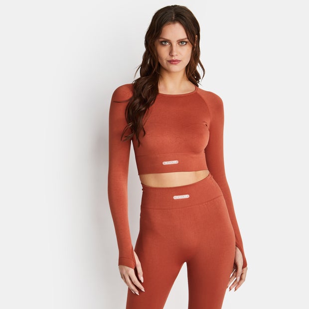 Image of Peach Fit Sophia Seamless female Magliette - Marrone - Poly Spandex - Foot Locker035