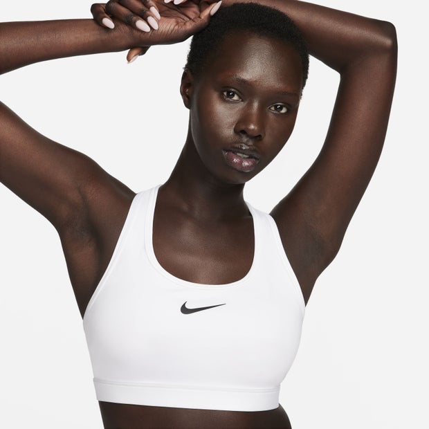 Nike Swoosh Sportbeha's/Sportvesten Dames - Wit - Maat 34 - Katoengeweven
