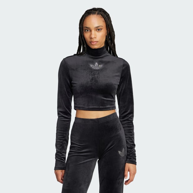 Adidas Bling Crop Damen T-Shirts - Schwarz - Größe: 38/M - Foot Locker