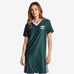 Women Dresses - adidas Adicolor 3-Stripes Pinstripe Dress - Mineral Green