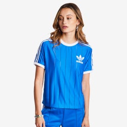 Femme T-Shirts - adidas 3 Stripes Pinstripe - Blue-Blue