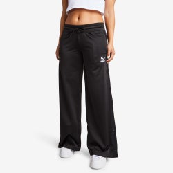 Women Pants - Puma Classics Low Rise Popper - Black-Black