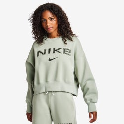 Mujer Sweatshirts - Nike Phoenix Oos Logo - Jade Horizon-Lt Orewood Brn