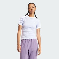 Mujer T-Shirts - adidas 3-Stripes Slim Raglan - Violet Tone Mel-Violet Tone Mel