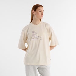 Women T-Shirts - New Balance Flower Tee - Linen-Plum Brown