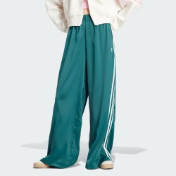 Femme Pantalons - adidas Satin Wide Leg - Collegiate Green-Collegiate Green
