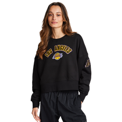 Women Sweatshirts - Pro Standard Chenille Lakers - Blk-Yllw