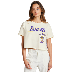 Women T-Shirts - Pro Standard Retro Classic Lakers Boxy - Wht-Prpl