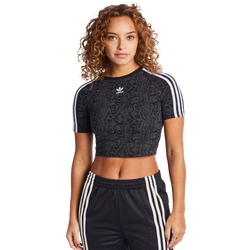 Women T-Shirts - adidas 3S Snake Baby - Black-Multicolor