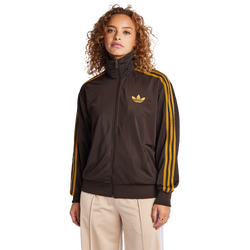 Women Track Tops - adidas Firebird Loose - Dark Brown-Preloved Bronze