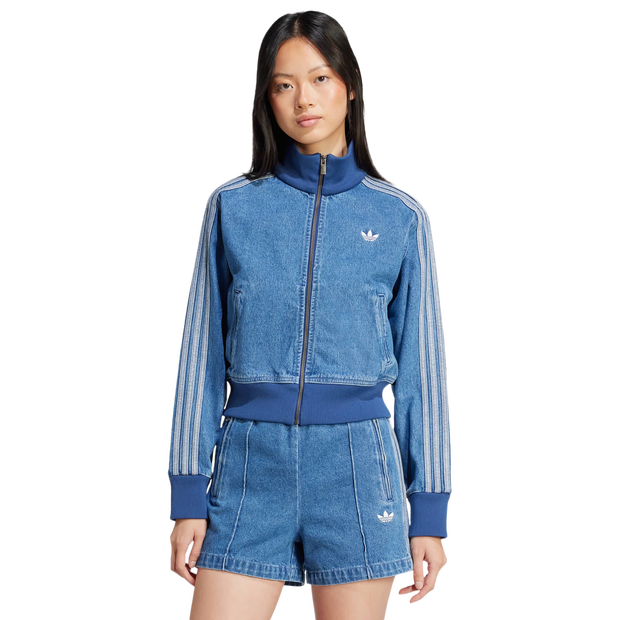 Adidas Firebird Trainingspakken Dames - Blauw - Maat 34/XS - Katoen Denim