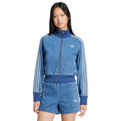 Mujer Track Tops - adidas Firebird Denim - Indigo Denim-Indigo Denim