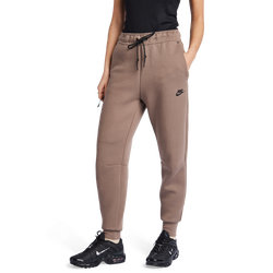 Women Pants - Nike Tech Fleece Mid Rise Joggers - Mink Brown-Black