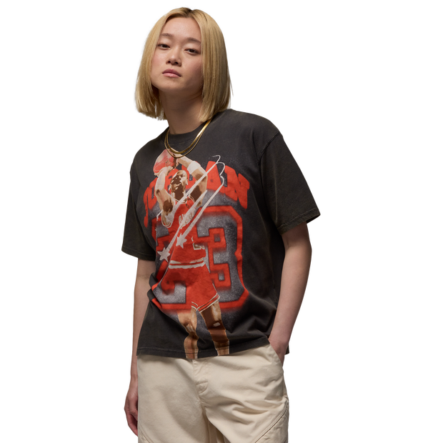 Jordan Flight Mujer Camisetas - Negro - Talla XS - Tejido Jersey de algodón