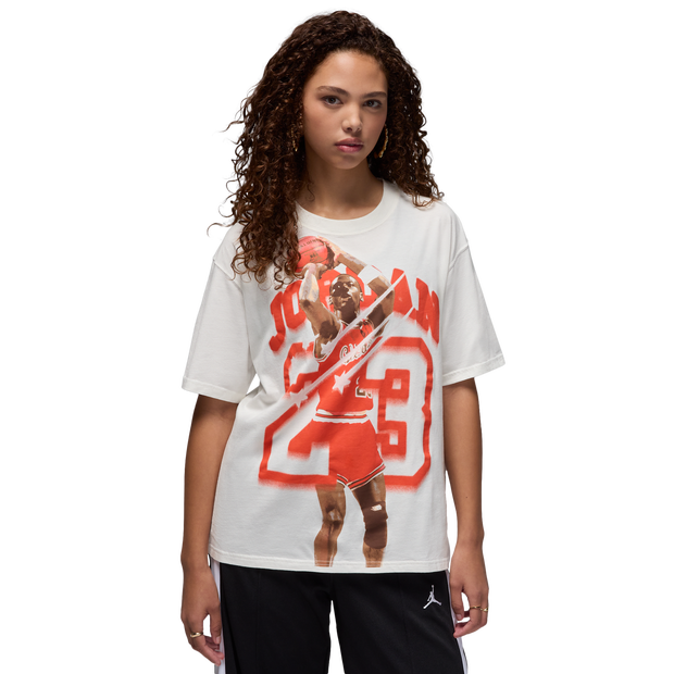 Jordan Flight T-shirts Dames - Beige - Maat M - Katoen Jersey