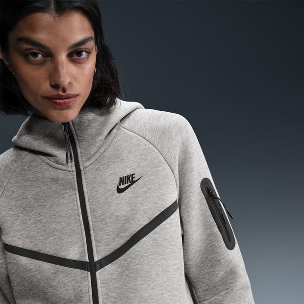 Nike Tech Fleece Hoodies Dames - Grijs - Maat S - Katoen Jersey