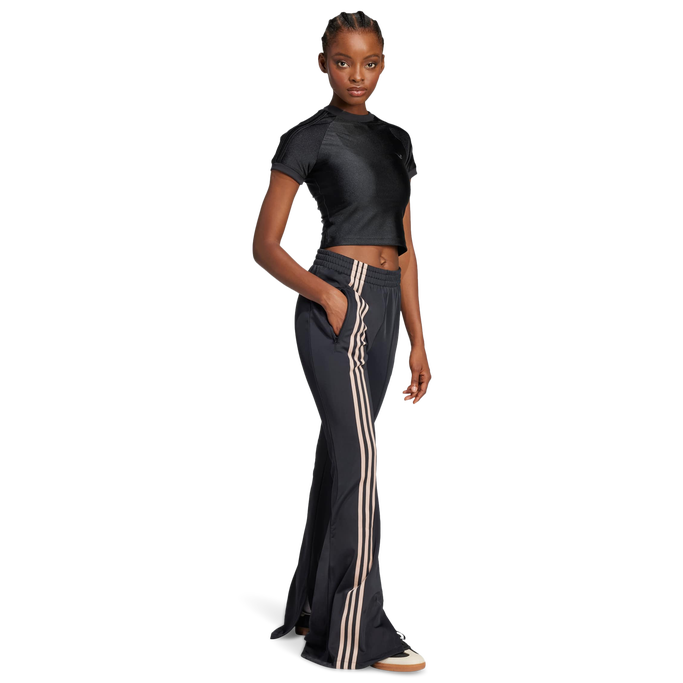 adidas 3-Stripes Flared Firebird Track Pants Image 4 of 4. Tap to open photo gallery.