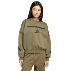 Damen Sweatshirts - adidas Z.N.E. - Olive Strata-Olive Strata