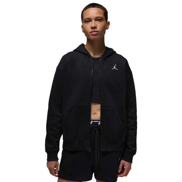 Jordan Brooklyn Femme - Sweats à capuche, Noir - Taille L - Jersey de coton
