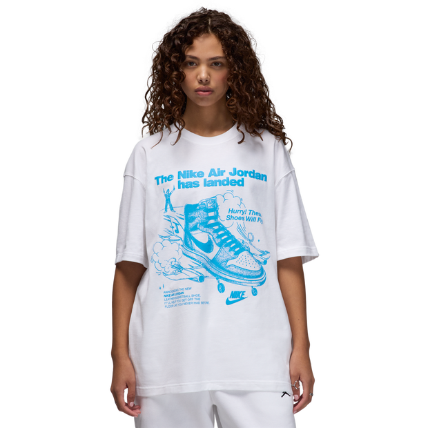 Jordan Oversized Graphic T-shirts Dames - Wit - Maat XS - Katoen Jersey