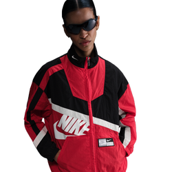 Women Jackets - Nike Oversized Full-Zip Woven Jacket - University Red-Black