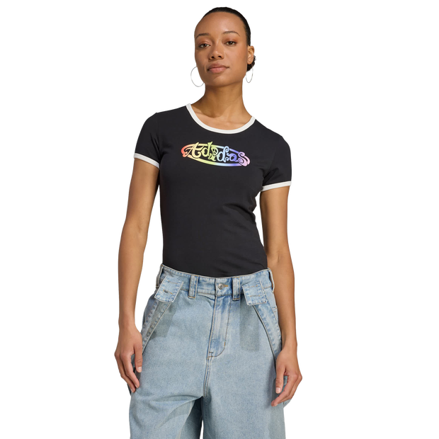 X Jeremy Scott Graphic Damen T-Shirts - Schwarz - Größe 36 - Baumwoll-Jersey Black 36