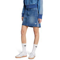 Mujer Faldas - adidas Adicolor 3-Stripes Denim Mini - Indigo Denim-Indigo Denim