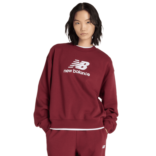 New Balance Sweatshirt Sport Essentials French Terryogo CrewONARCH BURGUNDY