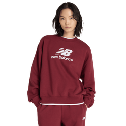 Femme Sweats - New Balance Sport Essentials French Terry Logo Crew - Monarch Burgundy-Monarch Burgundy