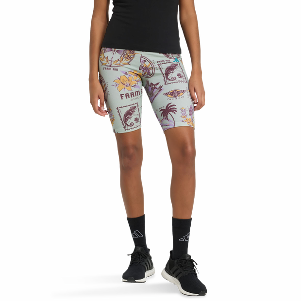 Adidas X Farm Bike Shorts Women Shorts - Grey - Size XL - Cotton Jersey