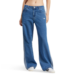Mujer Pantalones - adidas Adicolor Denim 3-Stripes Track Pants - Cotton Jersey-Indigo Denim
