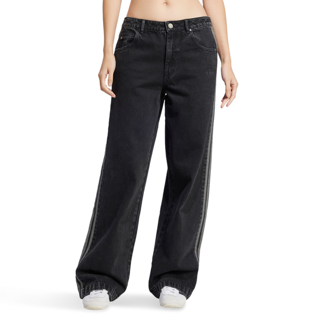 Image of Adidas Adicolor Denim 3-stripes Track Pants female Pantaloni - Nero - Jersey di cotone - Foot Locker035