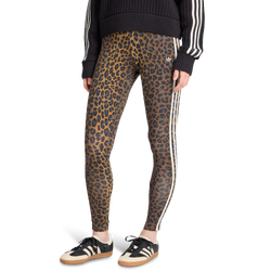 Femme Leggings - adidas Leopard 3-Stripes Legging - Cotton Jersey-Multicolor