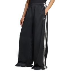 Femme Pantalons - adidas Originals Satin Wide Leg Track Bottoms - Poly Mesh-Black