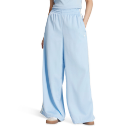Femme Pantalons - adidas Originals Satin Wide Leg Track Bottoms - Poly Mesh-Clear Sky
