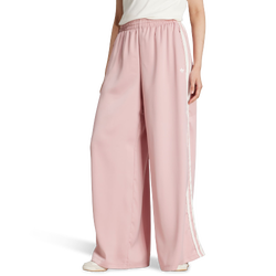 Femme Pantalons - adidas Originals Satin Wide Leg Track Bottoms - Poly Mesh-Wonder Mauve