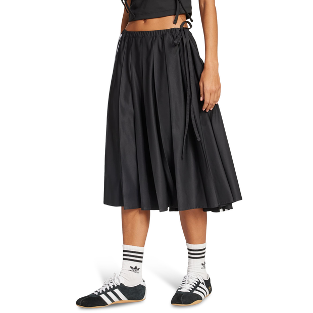 Adidas Ribbon Pleated Maxi Skirt Mujer Faldas - Negro - Talla 36 - Poly Mesh