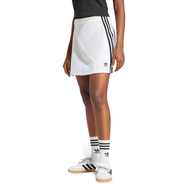 Adidas Adicolor 3-stripes Mini Skirt Mujer Faldas - Blanco - Talla 34 - Poly Mesh